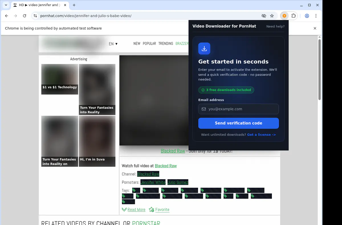 PornHat Video Downloader browser extension screenshot 5